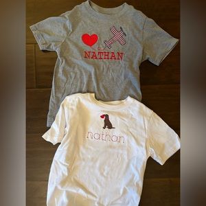 Shirts embroidered for Nathan, Valentine theme